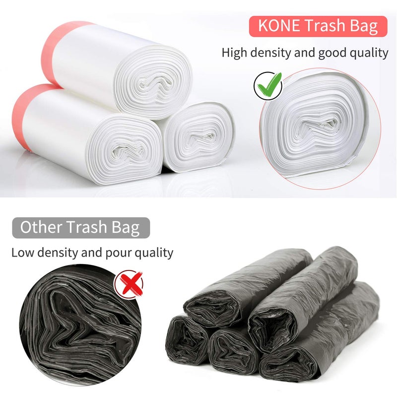 KONE Small Trash Bags, KONE 192 Count 4 Gallon Drawstring Extra Thick Garbage Bags Wastebasket Bin Liners Plastic Trash Bags for Bathroom, Bedroom, Office, Car, Kitchen, Home - Image 4